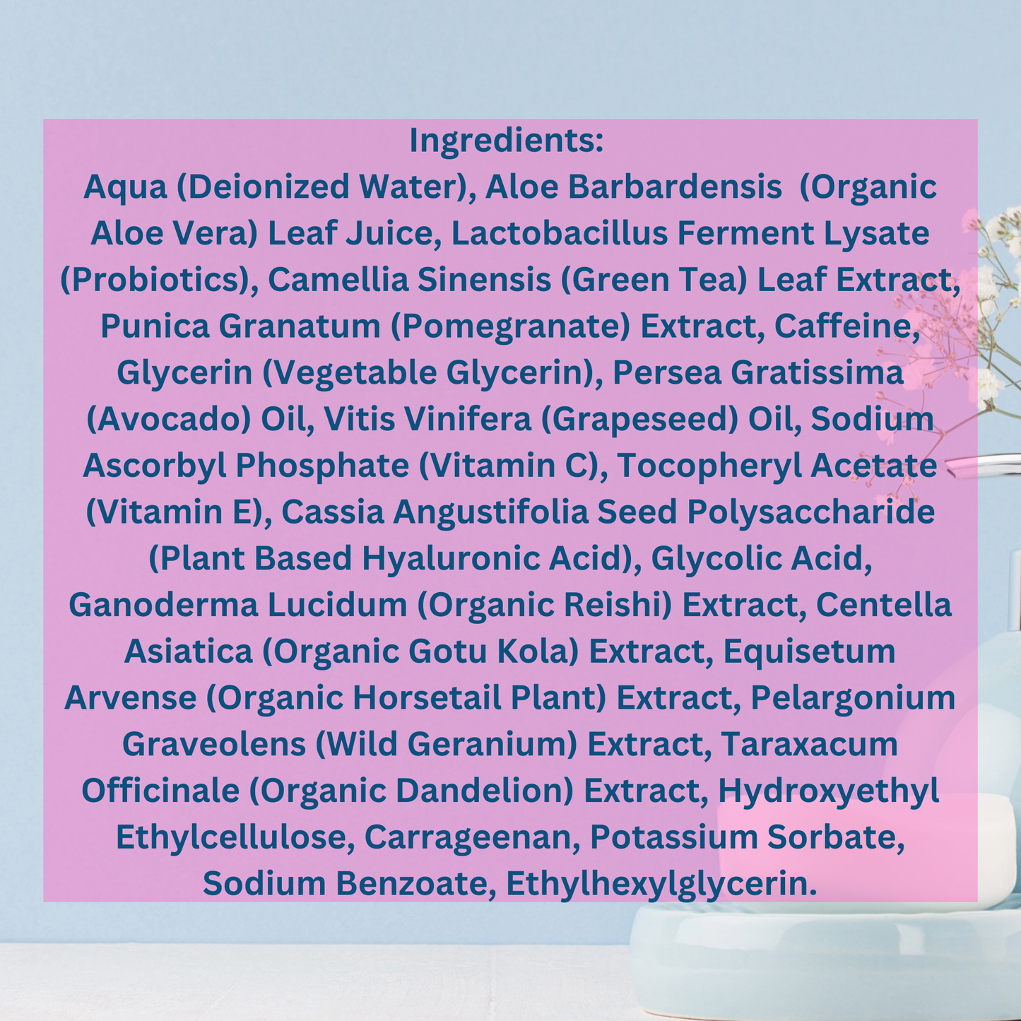 ELYSIAN GAZE REVITALIZE & REJUVENATE PROBIOTIC FACIAL SERUM, Plant-Based, Caffeine, Hyaluronic Acids & Probiotics