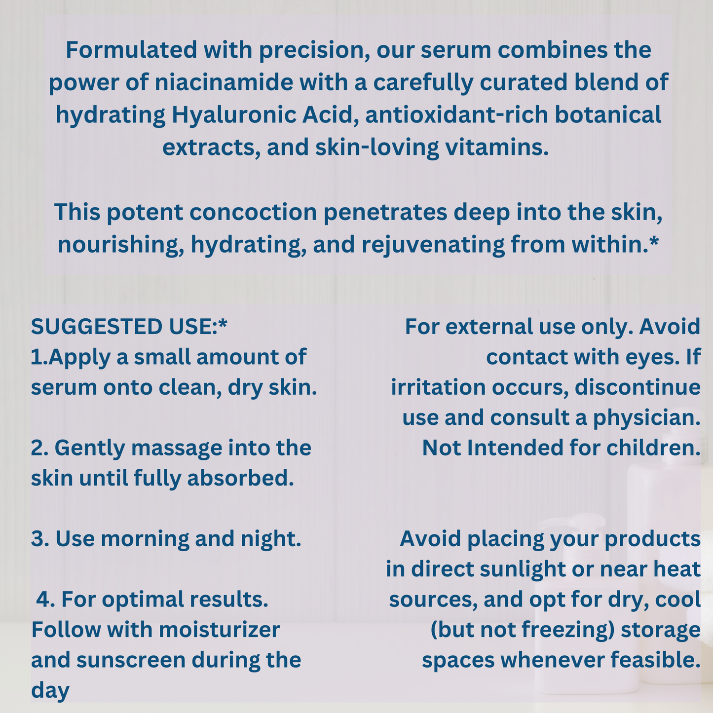 IRISERENE 5% NIACINAMIDE COMPLEXION FACIAL SERUM With Hyaluronic Acid