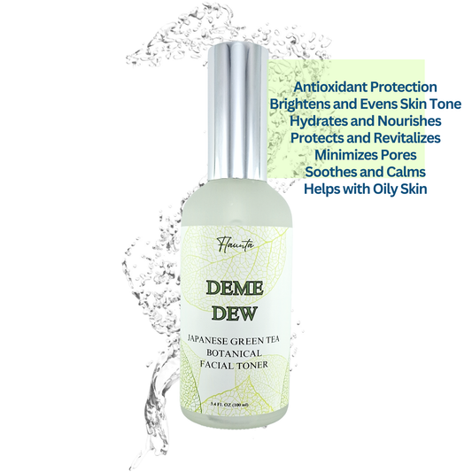 DEME-DEW JAPANESE GREEN TEA FACIAL TONER Plant-Based, Cucumber, Chamomile, Aloe Vera, Green Tea, Magnesium, Copper, Iron, Zinc, Grape Seed Oil