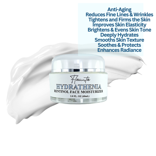 HYDRATHENIA FACIAL MOISTURIZER, With Retinol, Steric & Hyaluronic Acid, Caffeine, Vitamin B5 & E, and Green Tea Leaf Extract