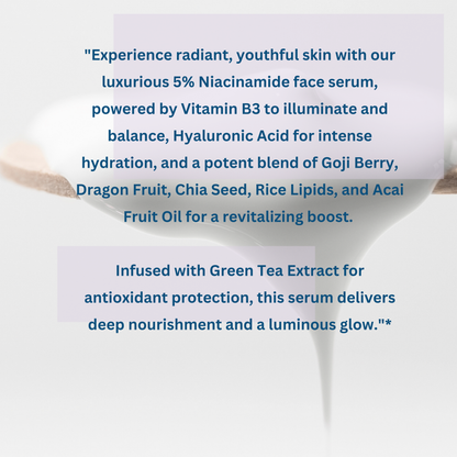 IRISERENE 5% NIACINAMIDE COMPLEXION FACIAL SERUM With Hyaluronic Acid