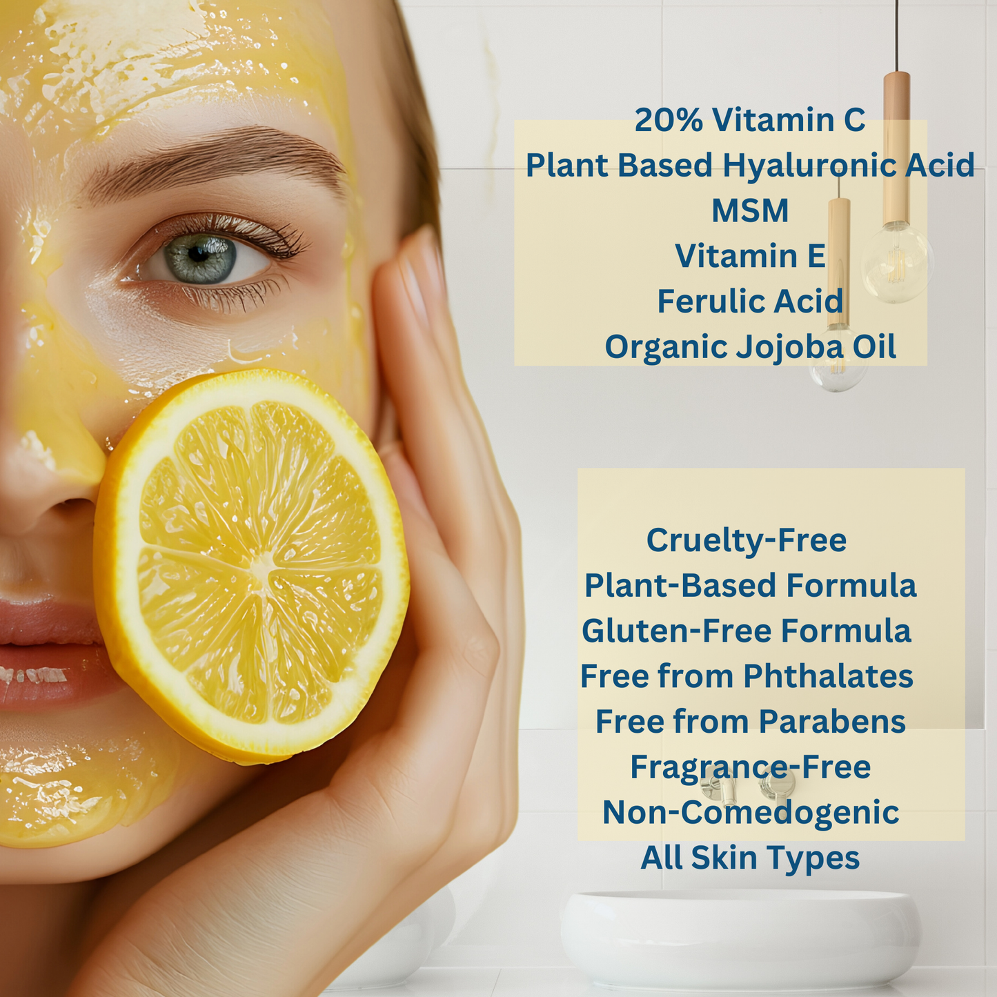 GAIA GLOW 20% VITAMIN C All-in-One FACIAL SERUM With Ferulic & Hyaluronic Acids